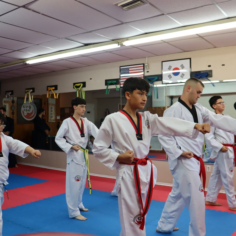 Students practising in class