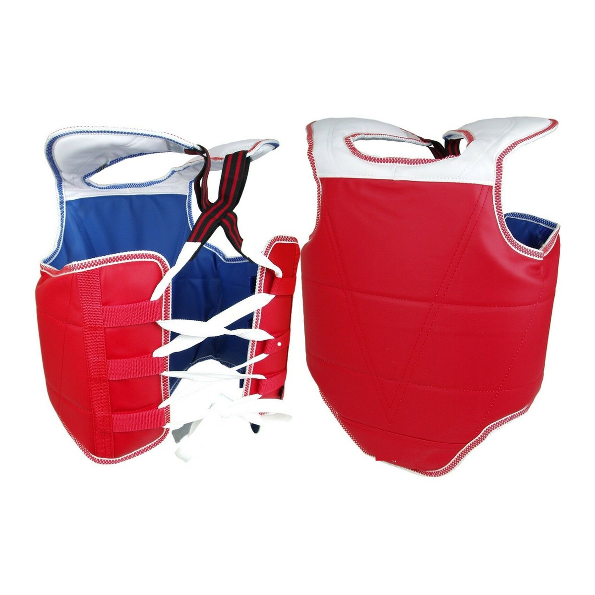 Red and blue vinyl Taekwondo chest protectors