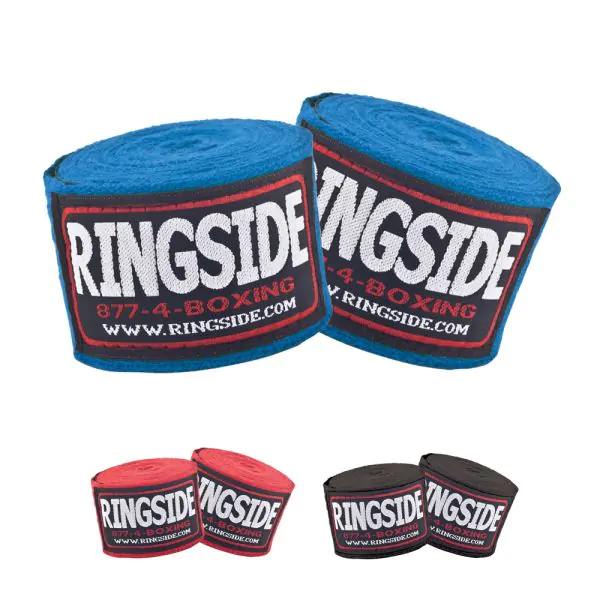 Blue Ringside cotton boxing hand wraps